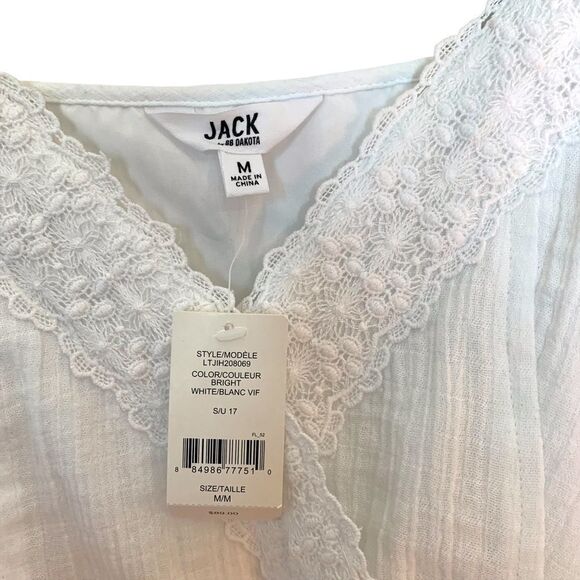 Jack by BB Dakota Dress- White Lace Trimmed Dress- Size Medium - Picture 3 of 9